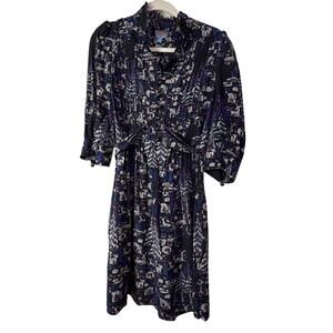 Anthro Plenty Tracy Reese Myths & Legends Silk Dress Woodland Deer Print S